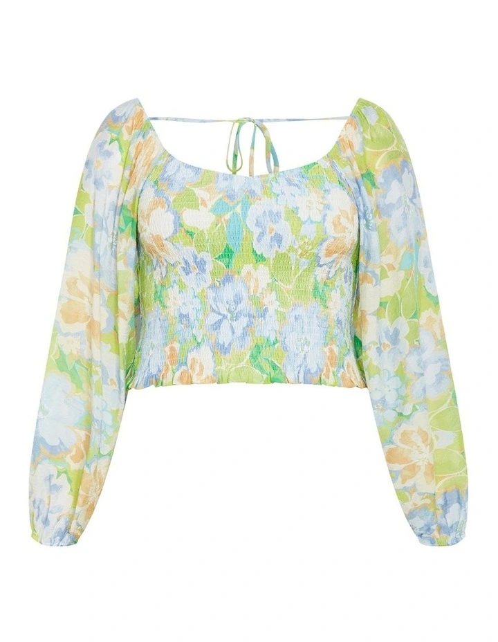 Emmie Print Top in Blue Print image 3
