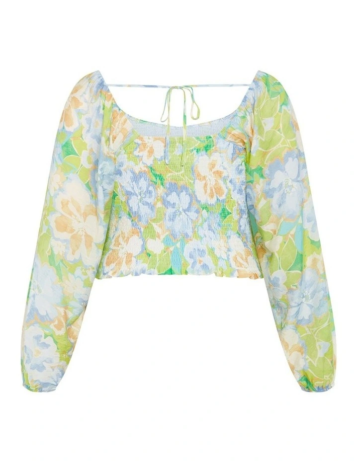 Emmie Print Top in Blue Print image 4
