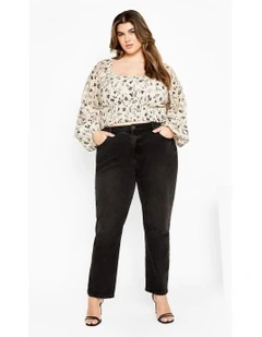 Emmie Print Top in Ivory Print