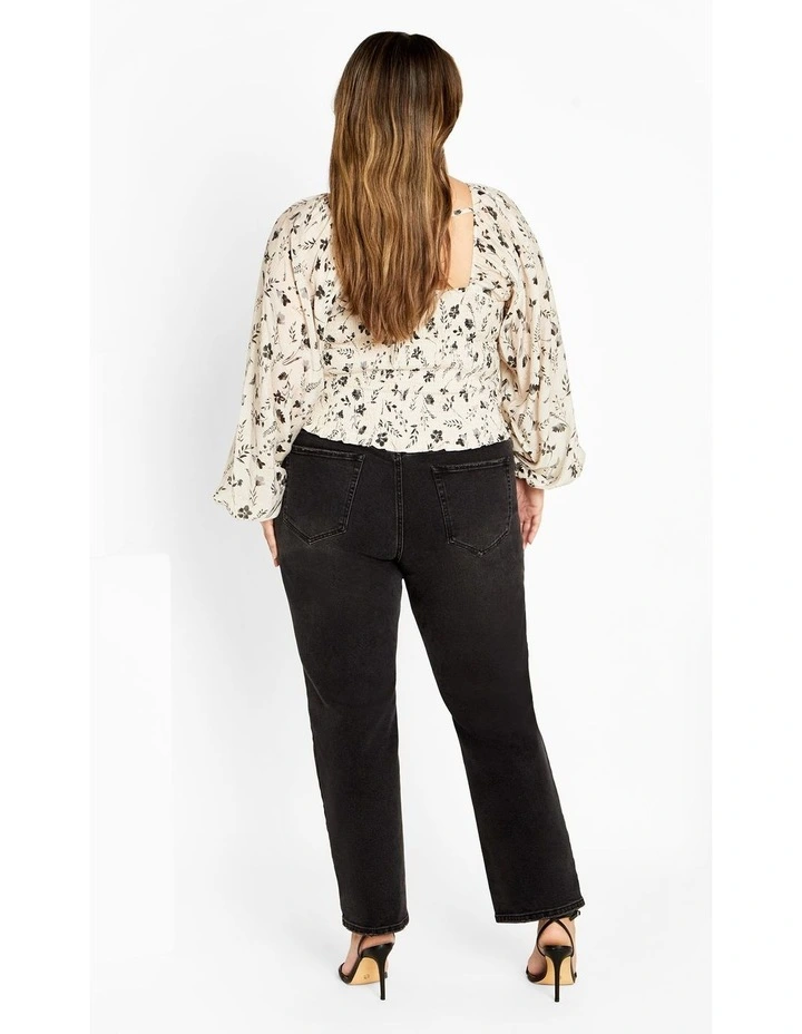 Emmie Print Top in Ivory Print image 2