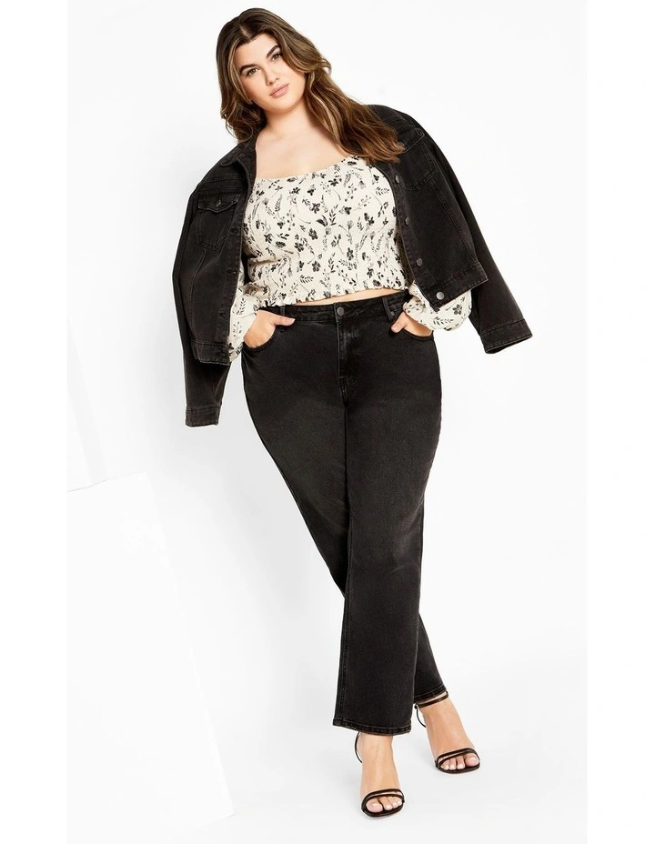 Emmie Print Top in Ivory Print image 3