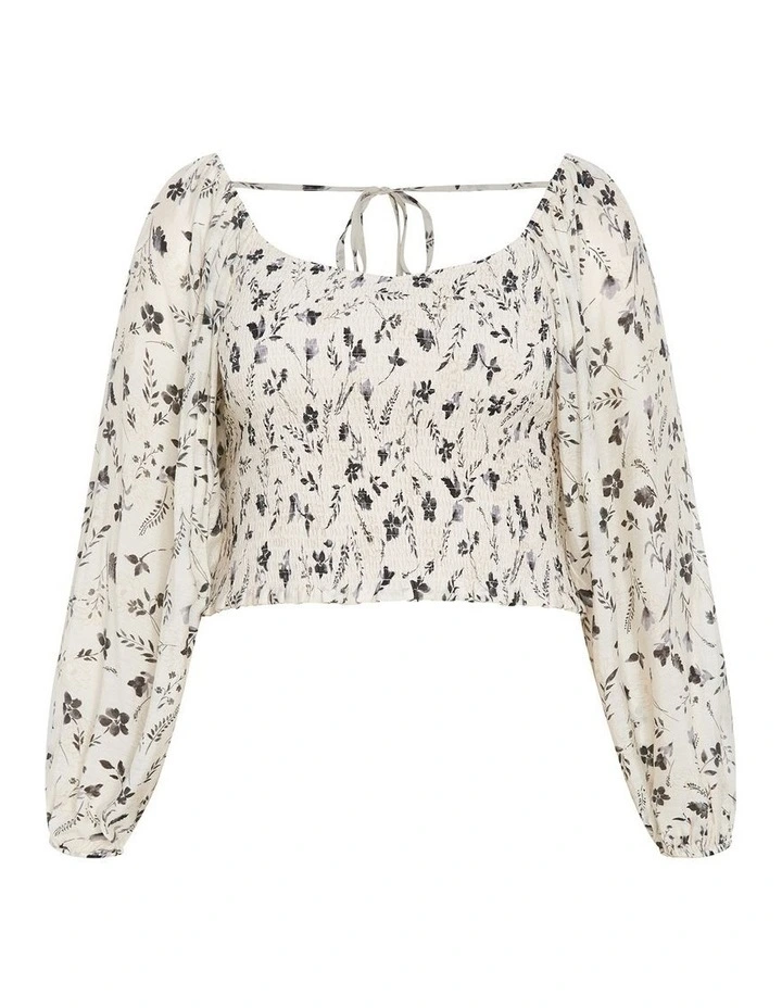 Emmie Print Top in Ivory Print image 4