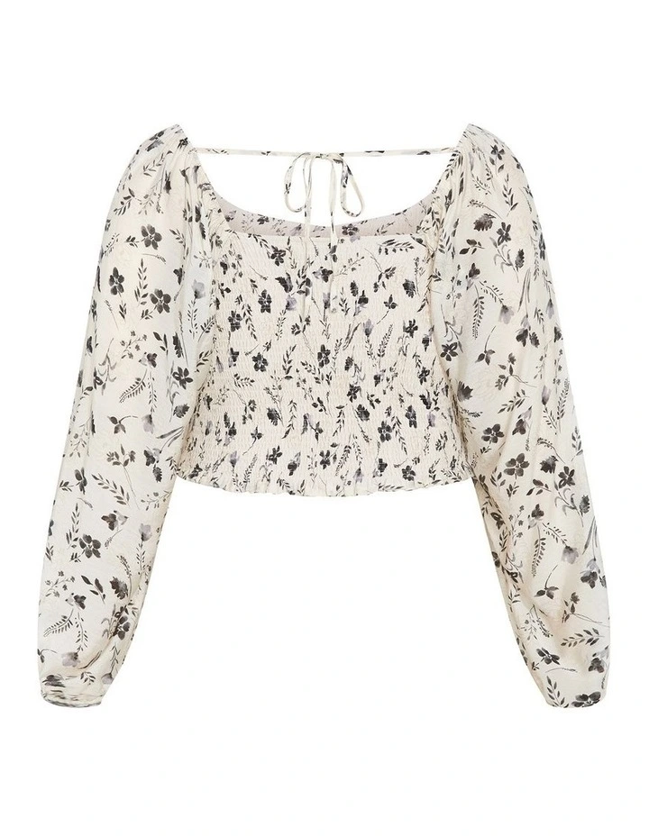 Emmie Print Top in Ivory Print image 5