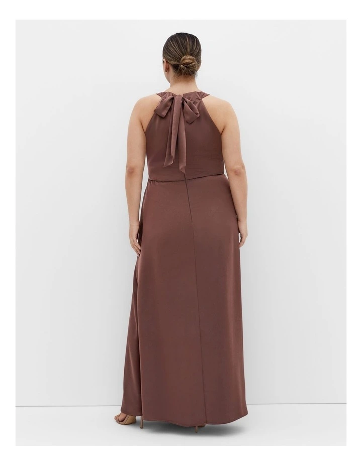 Celina Halter Maxi Dress in Raisin image 2