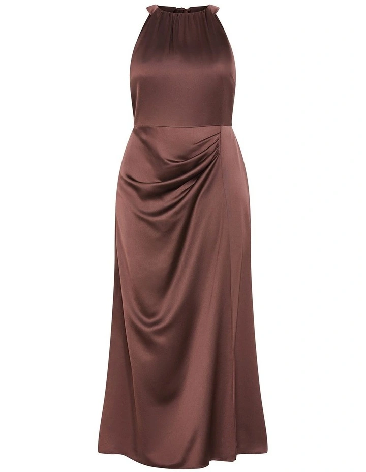 Celina Halter Maxi Dress in Raisin image 3