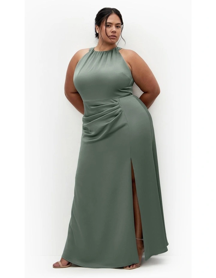 Celina Halter Maxi Dress in Sage image 1