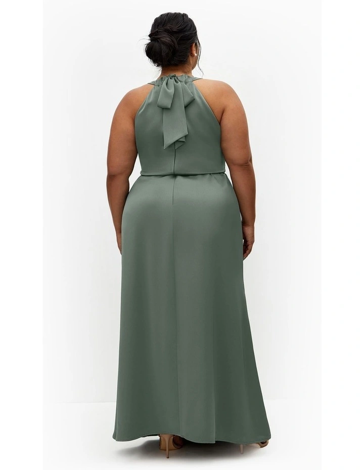Celina Halter Maxi Dress in Sage image 2