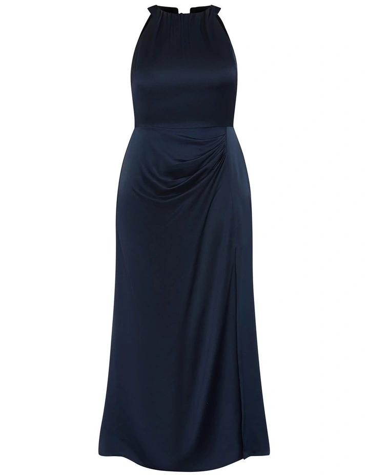 Celina Halter Maxi Dress in Navy image 3