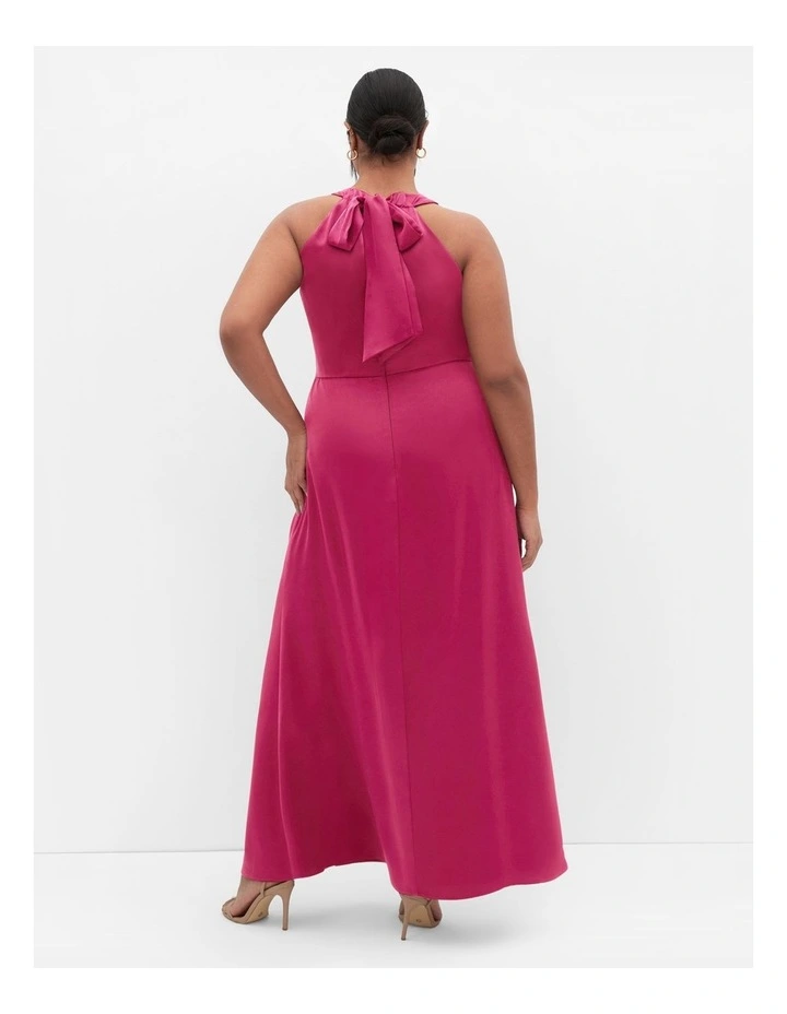 Celina Halter Maxi Dress in Bordeaux image 2