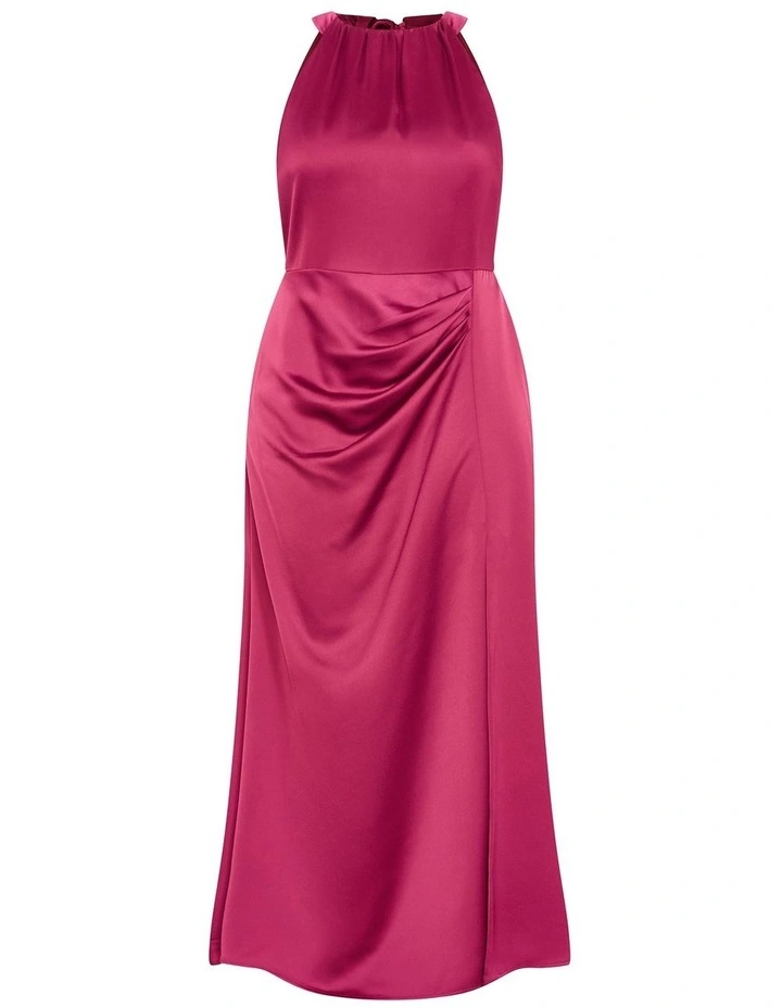 Celina Halter Maxi Dress in Bordeaux image 3