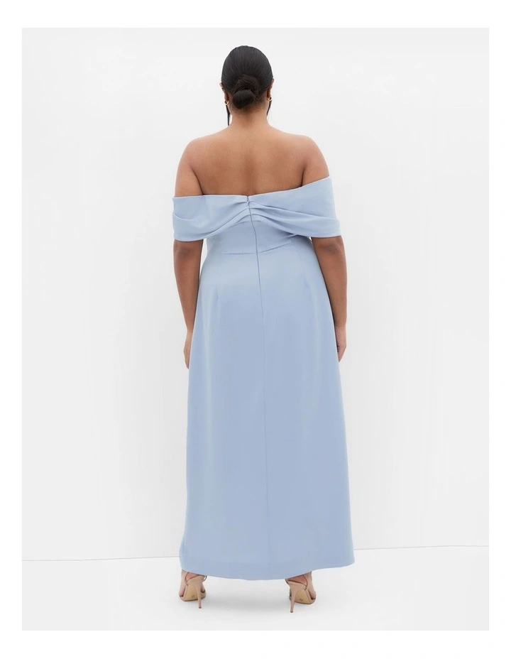 Paloma Off Shoulder Maxi Dress in Dusty Blue image 2