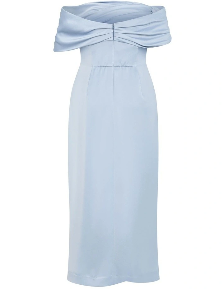 Paloma Off Shoulder Maxi Dress in Dusty Blue image 4