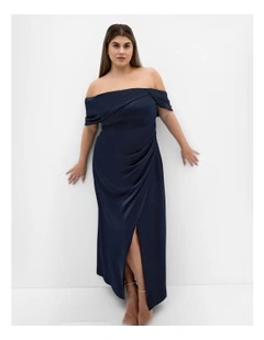 Paloma Off Shoulder Maxi Dress in Navy