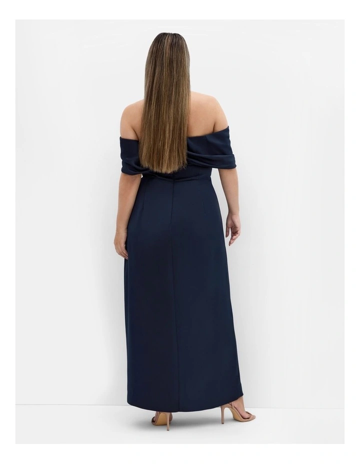 Paloma Off Shoulder Maxi Dress in Navy image 2