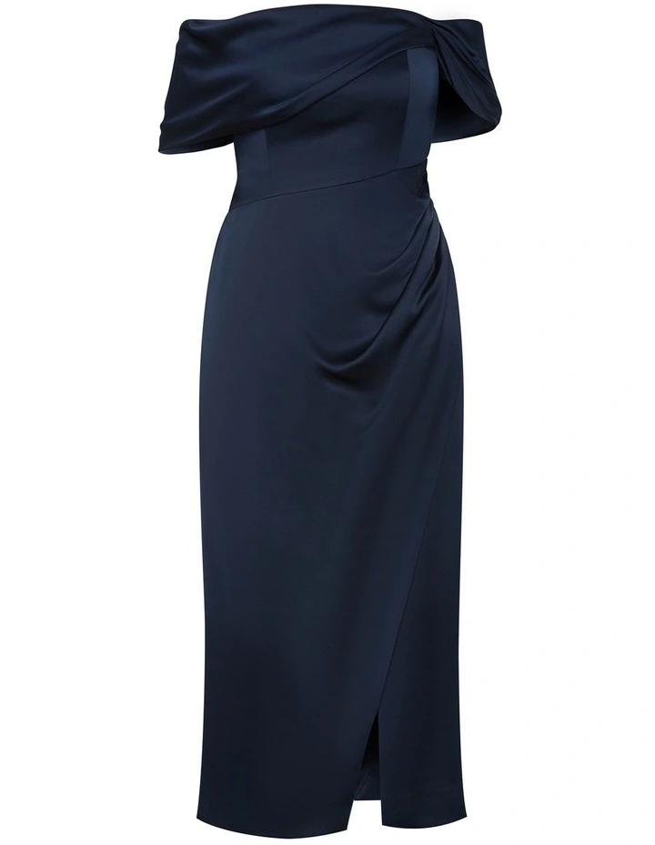 Paloma Off Shoulder Maxi Dress in Navy image 3