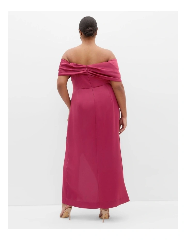 Paloma Off Shoulder Maxi Dress in Bordeaux image 2