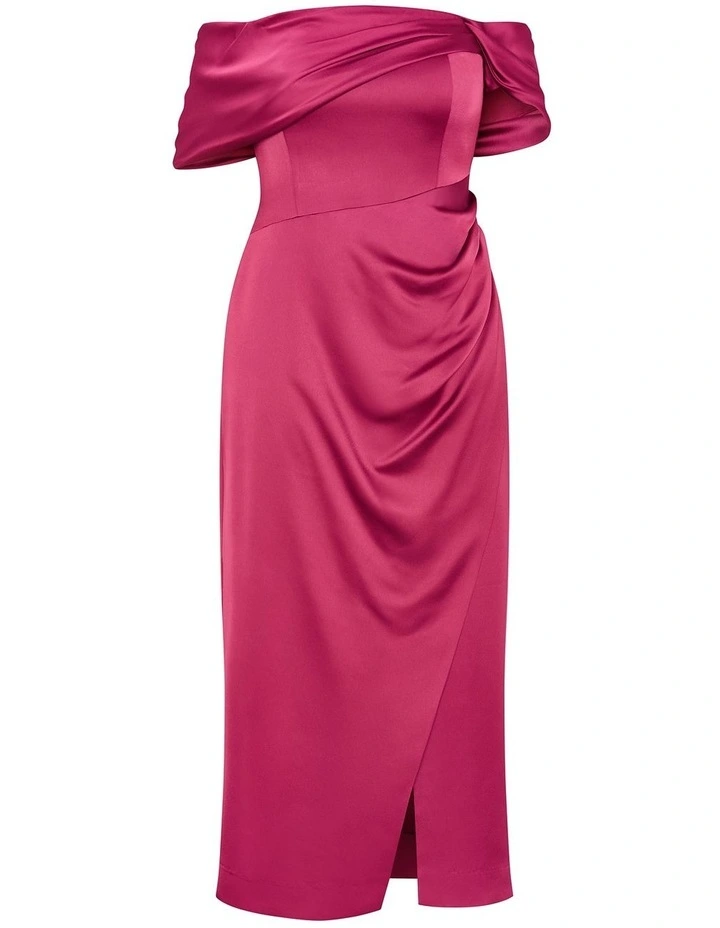 Paloma Off Shoulder Maxi Dress in Bordeaux image 3