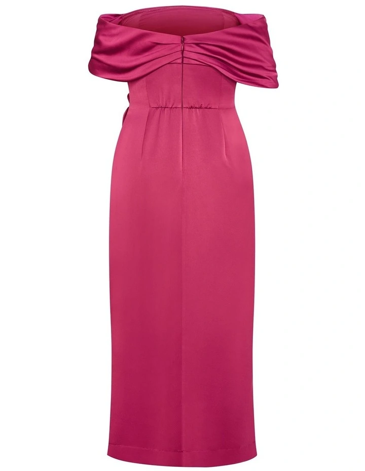Paloma Off Shoulder Maxi Dress in Bordeaux image 4
