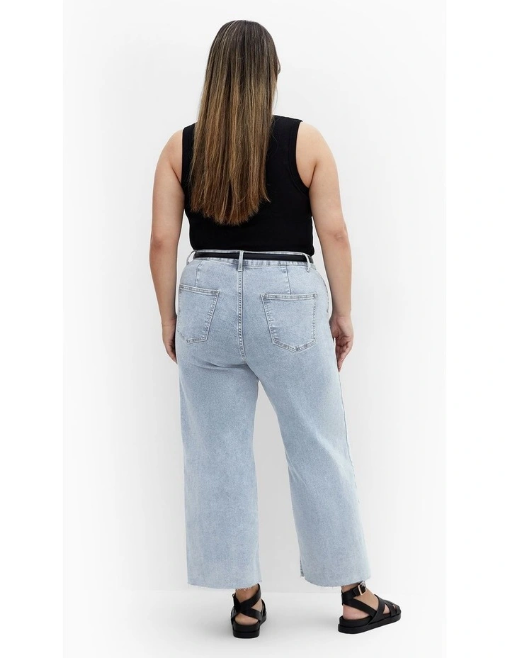 Harley Fit Avery Fray Wide Leg Jean in light wash image 2
