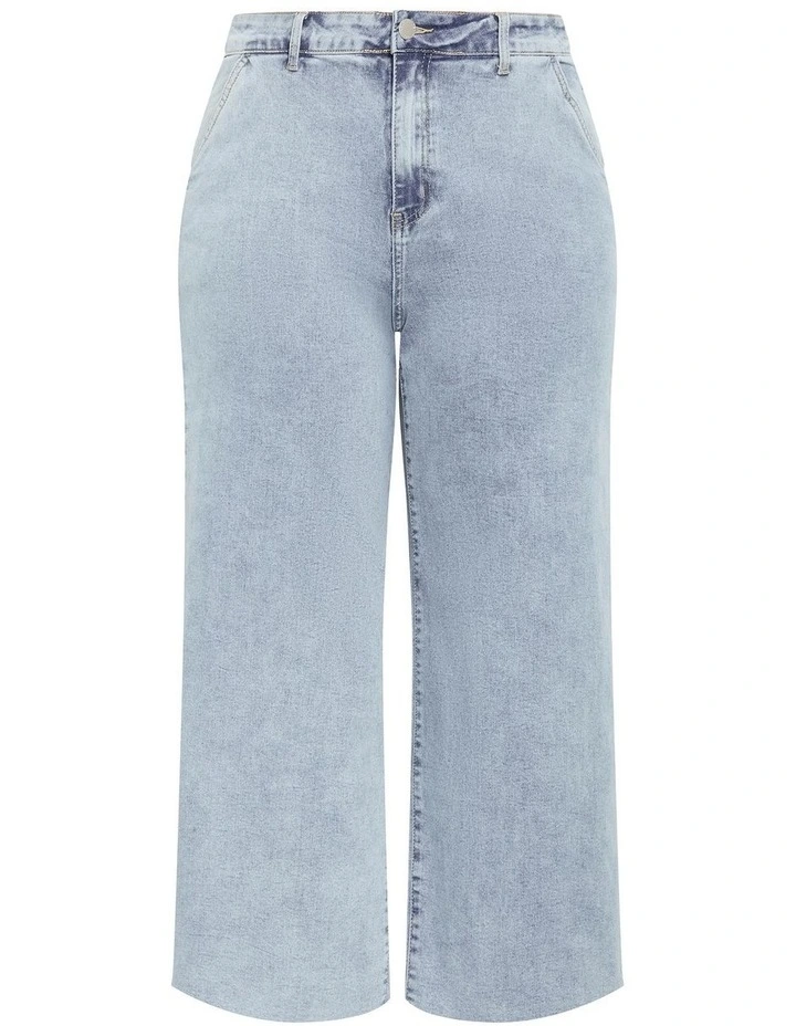 Harley Fit Avery Fray Wide Leg Jean in light wash image 4