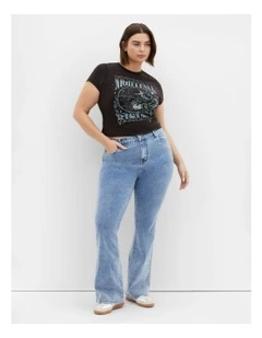 Micro Blue Nightfall Print Tee in grey wash