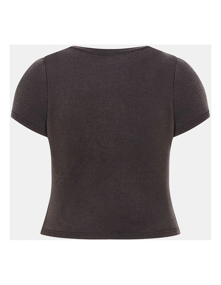 Micro Red LA Print Tee in Grey Wash image 4