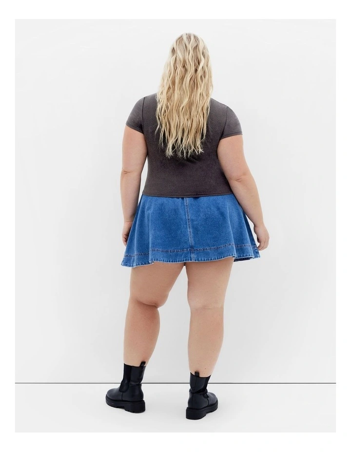 Micro Pink LA Print Tee in Grey Wash image 2