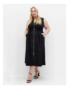Cece Sleeveless Zip Dress in Black