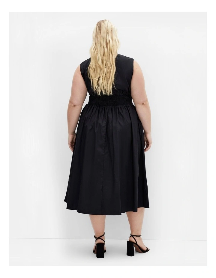 Cece Sleeveless Zip Dress in Navy image 2