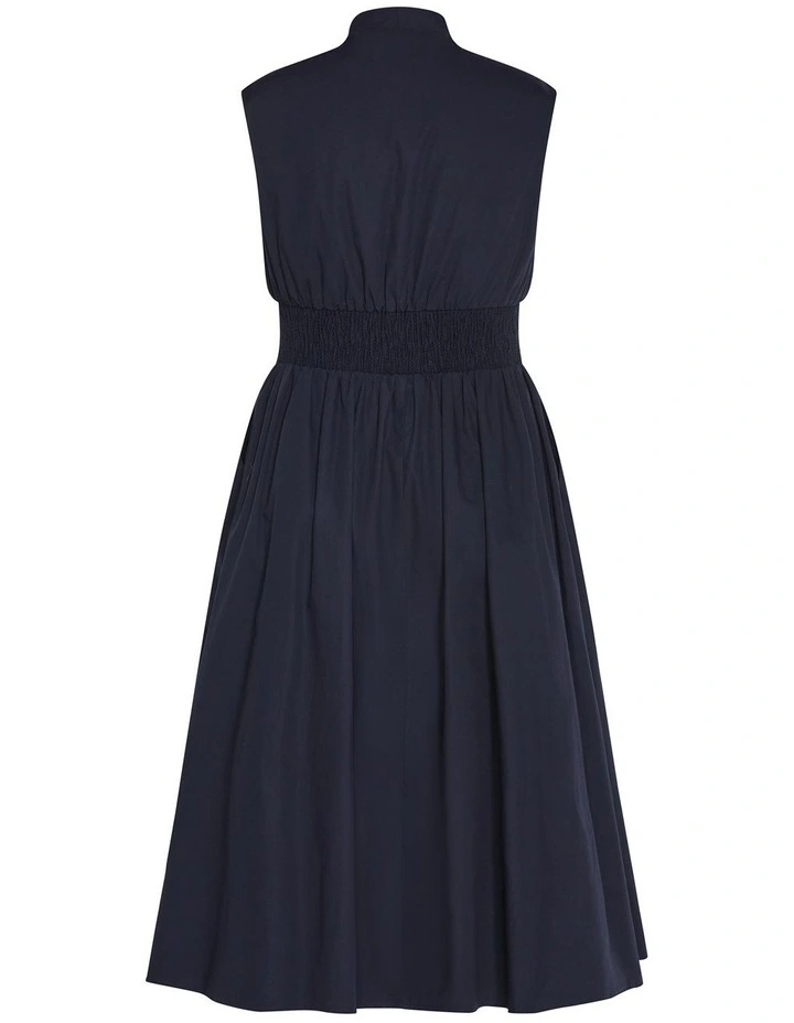 Cece Sleeveless Zip Dress in Navy image 4