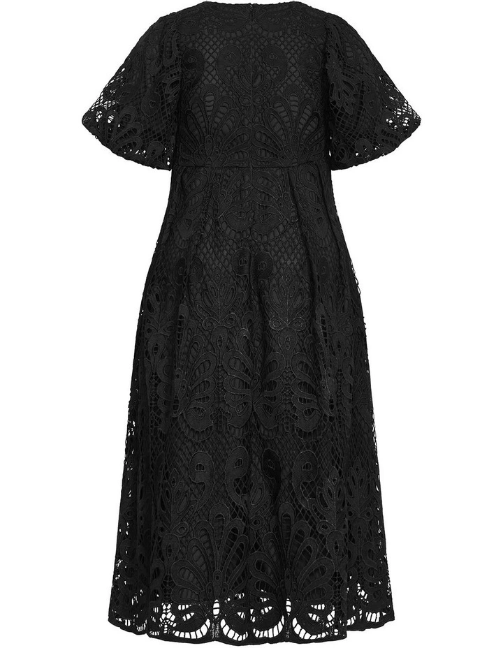 Kylee Embroidered Midi Dress in Black image 4