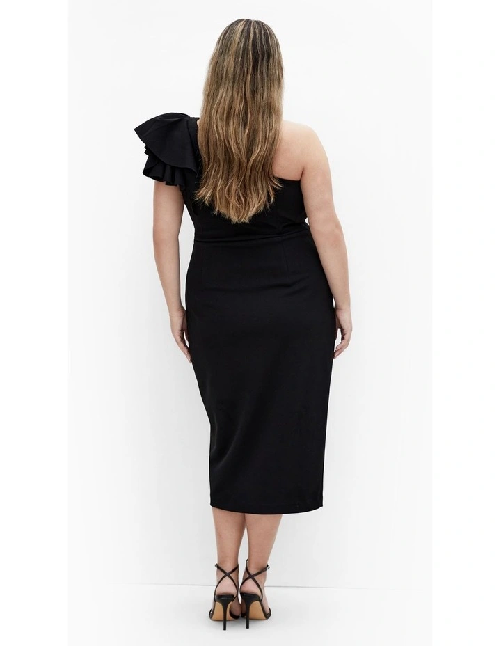 Milani One Shoulder Ruffle Dress in Black image 2