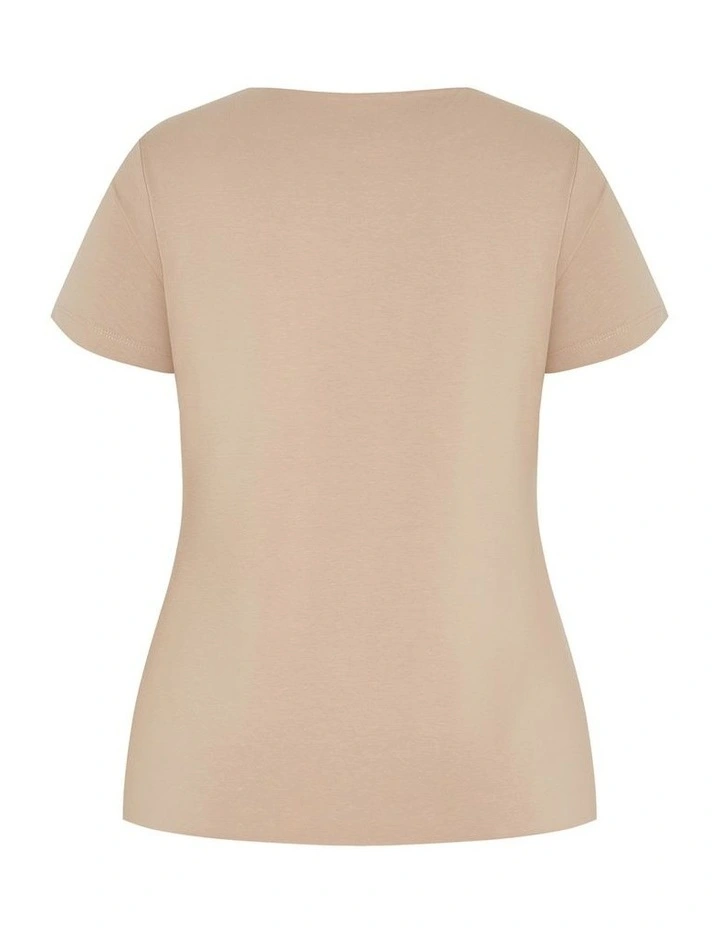 Anny V Neck Top in Stone image 4