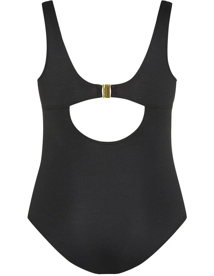Sardinia Tie Front One Piece in Black image 4