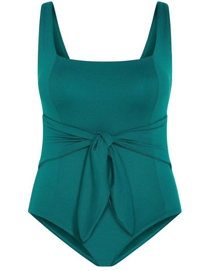Sardinia Tie Front One Piece in Emerald image 3