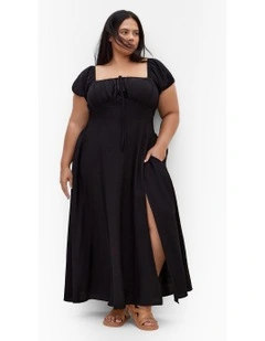 Abbigail Split Maxi Dress in Black