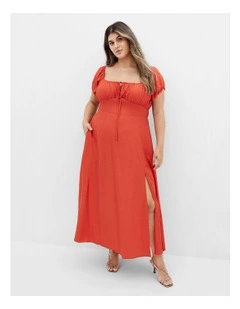 Abbigail Split Maxi Dress in Orange