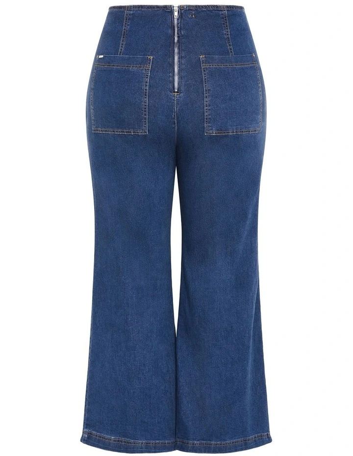 Harley Fit August Wide Leg Jean in Blue image 4