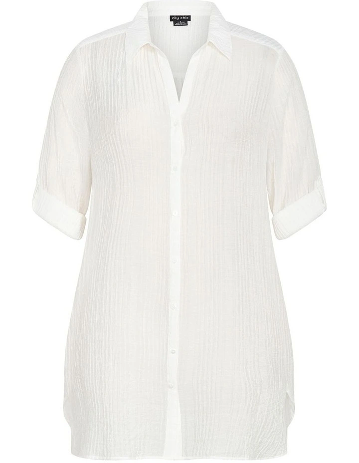 Maci Shirt in Ivory image 4