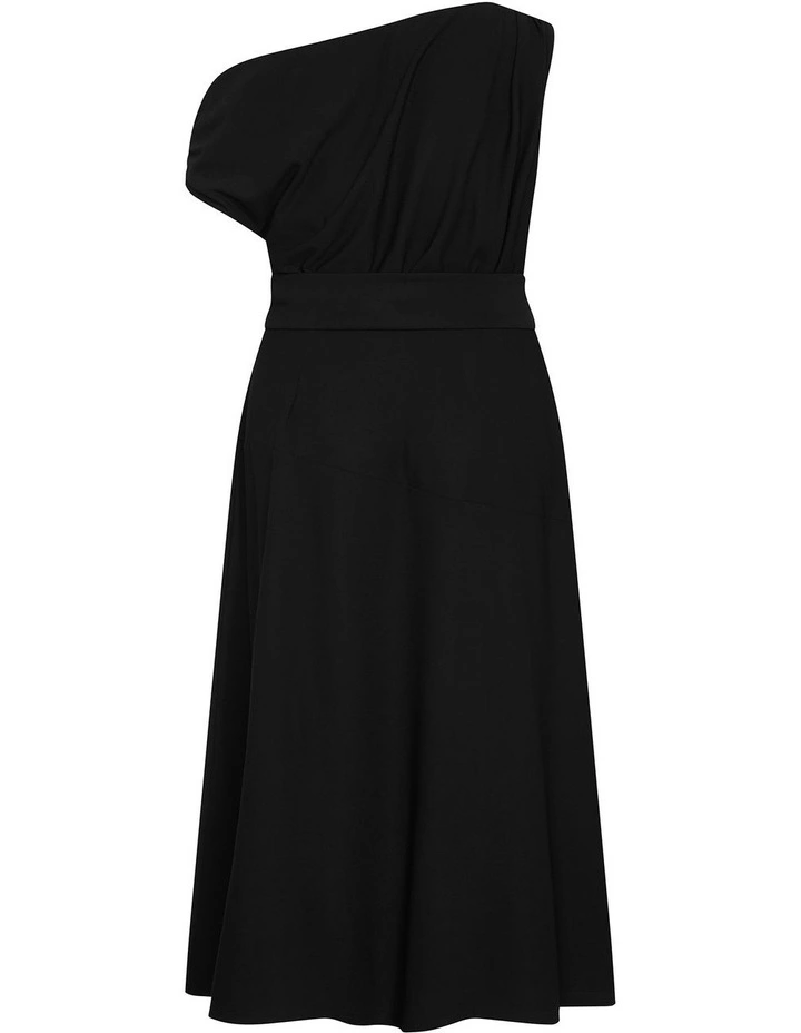 Kate Off Shoulder Midi Dress in Black image 4