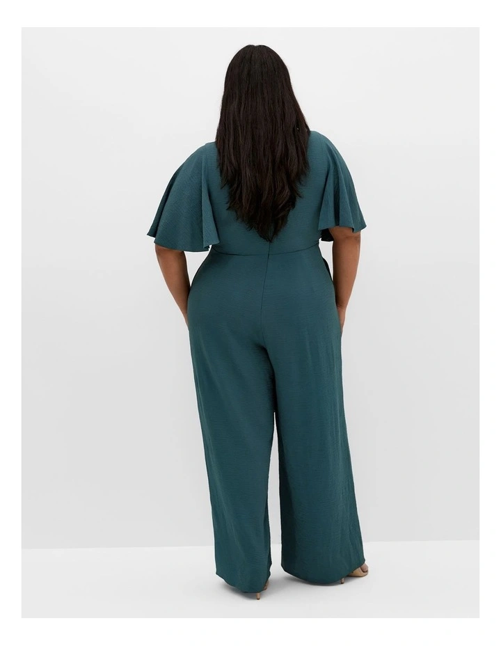 Braelynn V Neck Jumpsuit in Emerald image 2