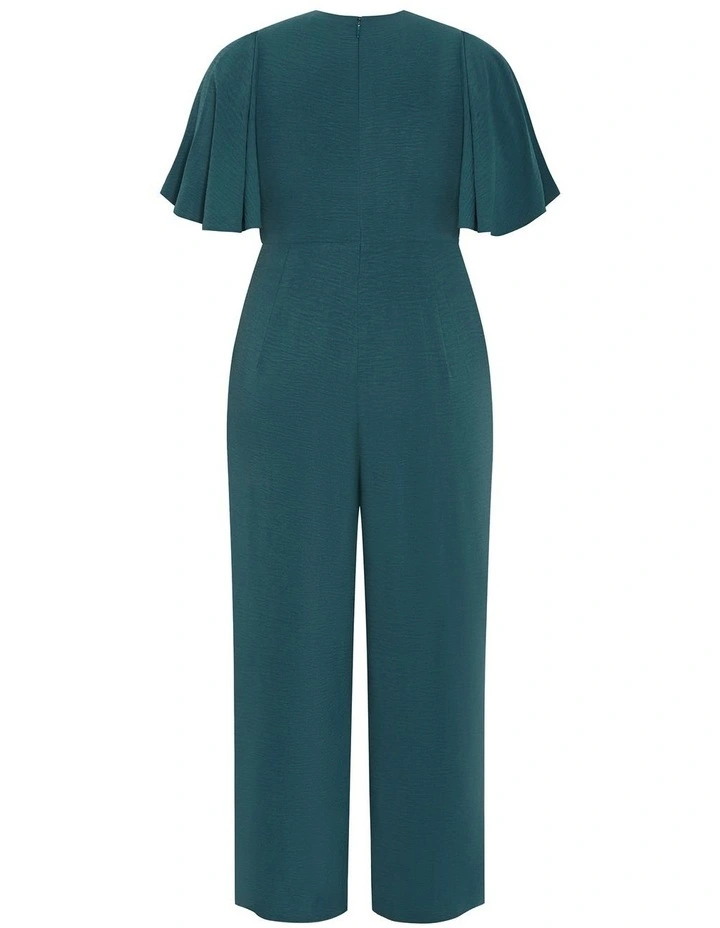 Braelynn V Neck Jumpsuit in Emerald image 4