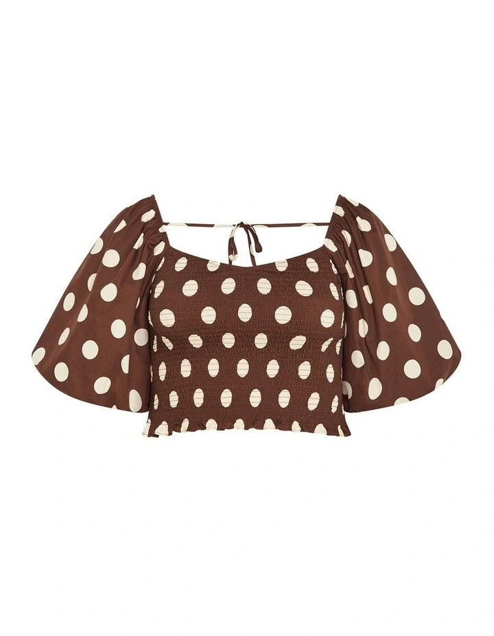 Amari Print Top in Chocolate image 3