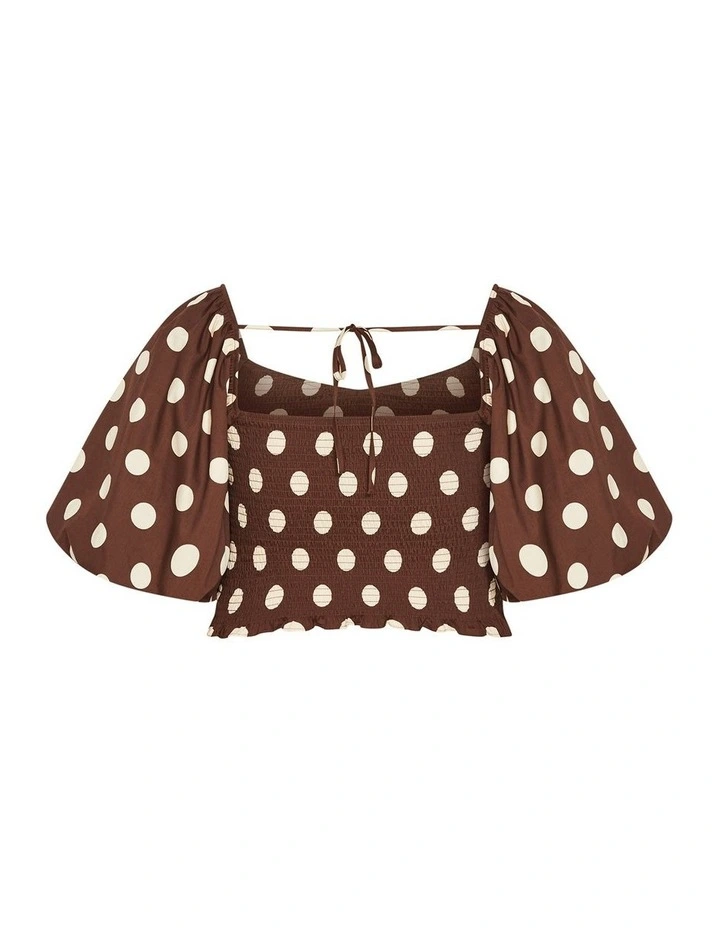Amari Print Top in Chocolate image 4