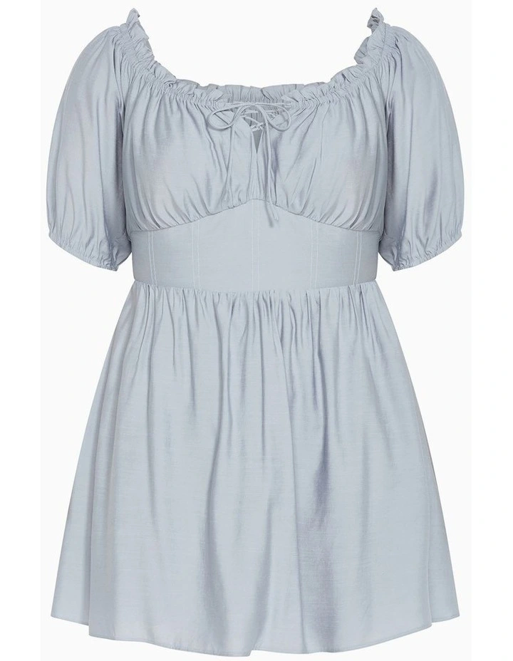 Mela Ruffle Mini Dress in Blue image 3