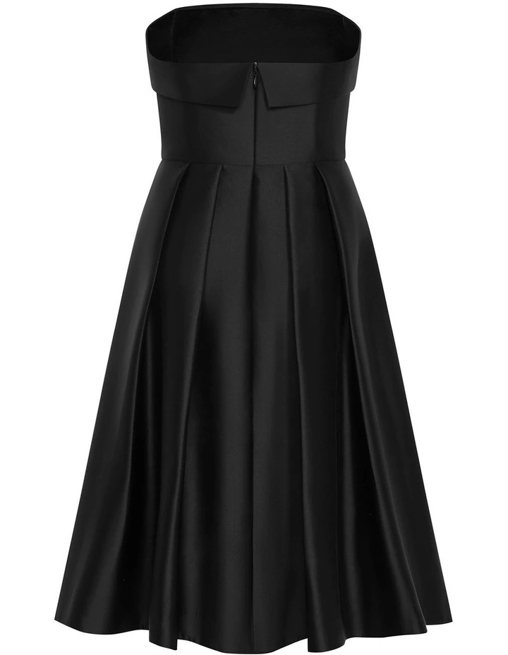 Tiffany Strapless Midi Dress in Black image 4