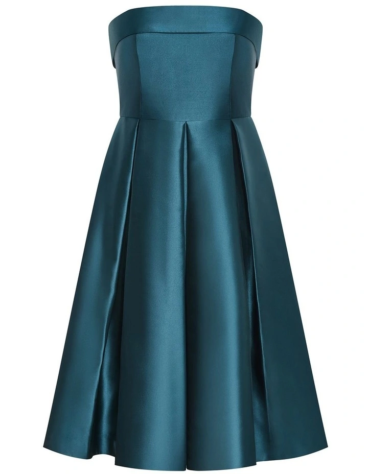Tiffany Strapless Midi Dress in Green image 3