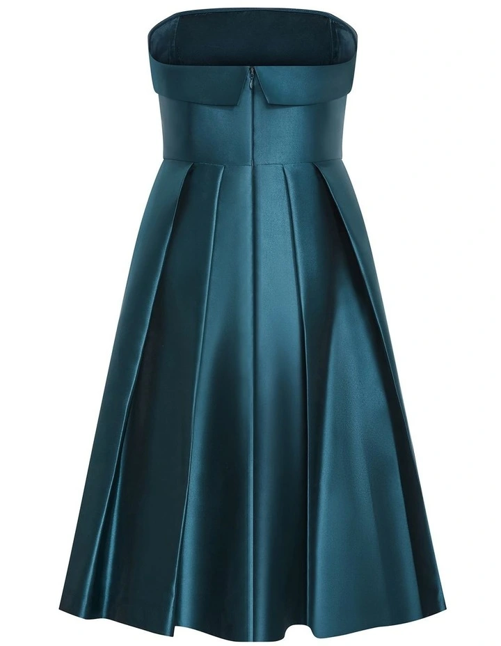 Tiffany Strapless Midi Dress in Green image 4