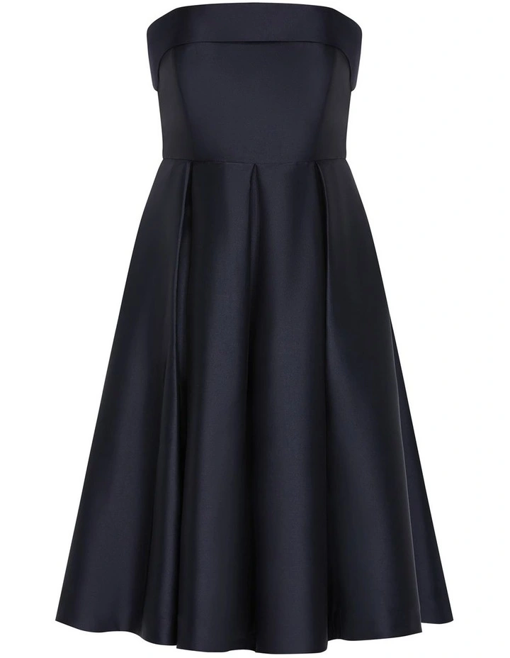 Tiffany Strapless Midi Dress in Navy image 3