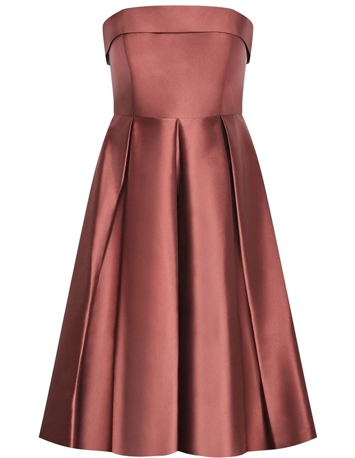Tiffany Strapless Midi Dress in Sable image 3